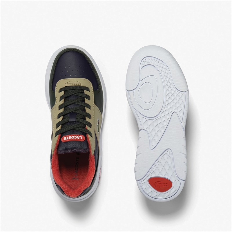 Lacoste Junior Game Advance 12 Trainers Navy/Khaki