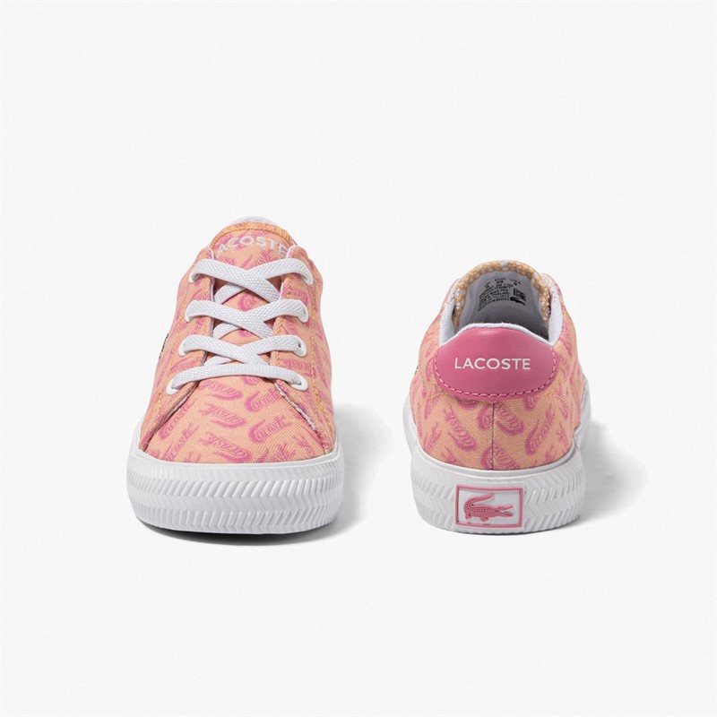 Lacoste Infant Girls Gripshot Trainers Orange/Pink