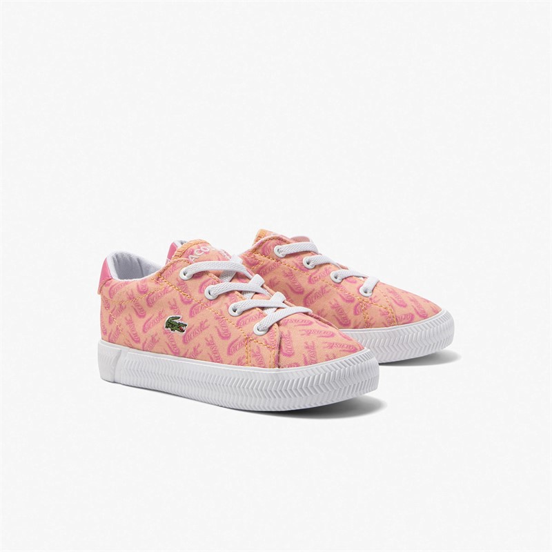 Lacoste Infant Girls Gripshot Trainers Orange/Pink