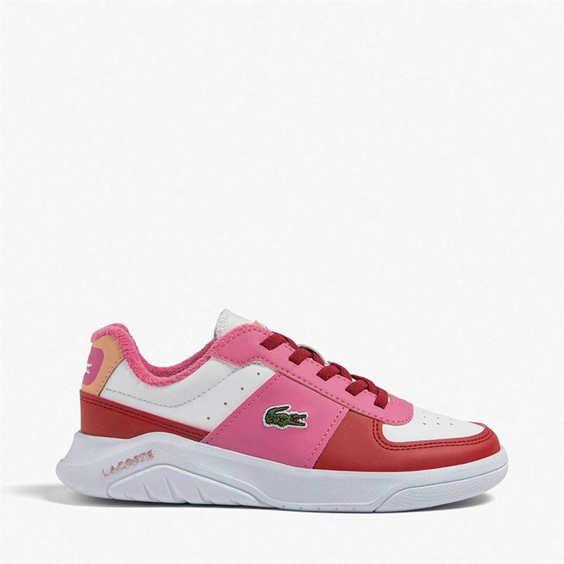 Buy Lacoste Girls Game Advance 12 Trainers White/Pink