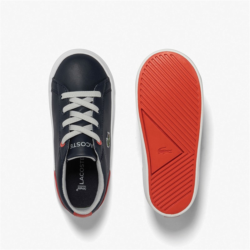 Lacoste Infant Lerond Trainers Navy/Red