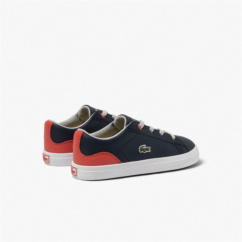 Lacoste Infant Lerond Trainers Navy/Red