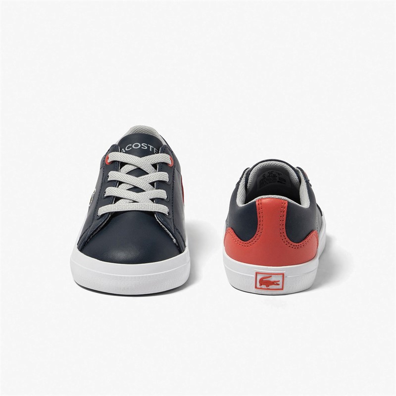 Lacoste Infant Lerond Trainers Navy/Red