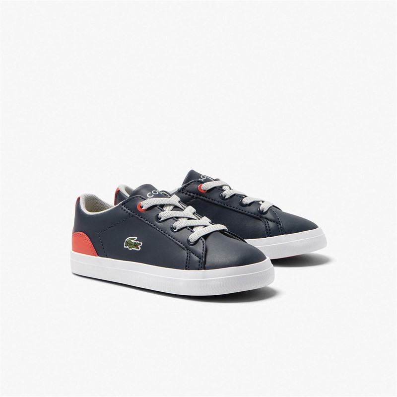 Lacoste Infant Lerond Trainers Navy/Red