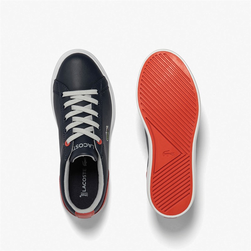 Lacoste Kids Lerond Trainers Navy/Red