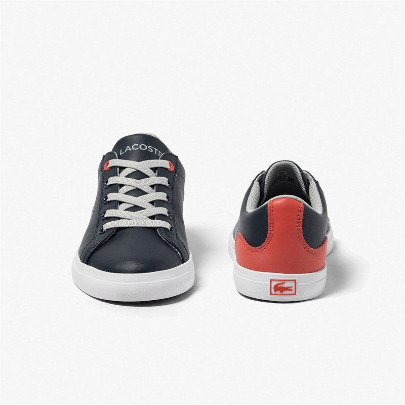 Lacoste Kids Lerond Trainers Navy/Red