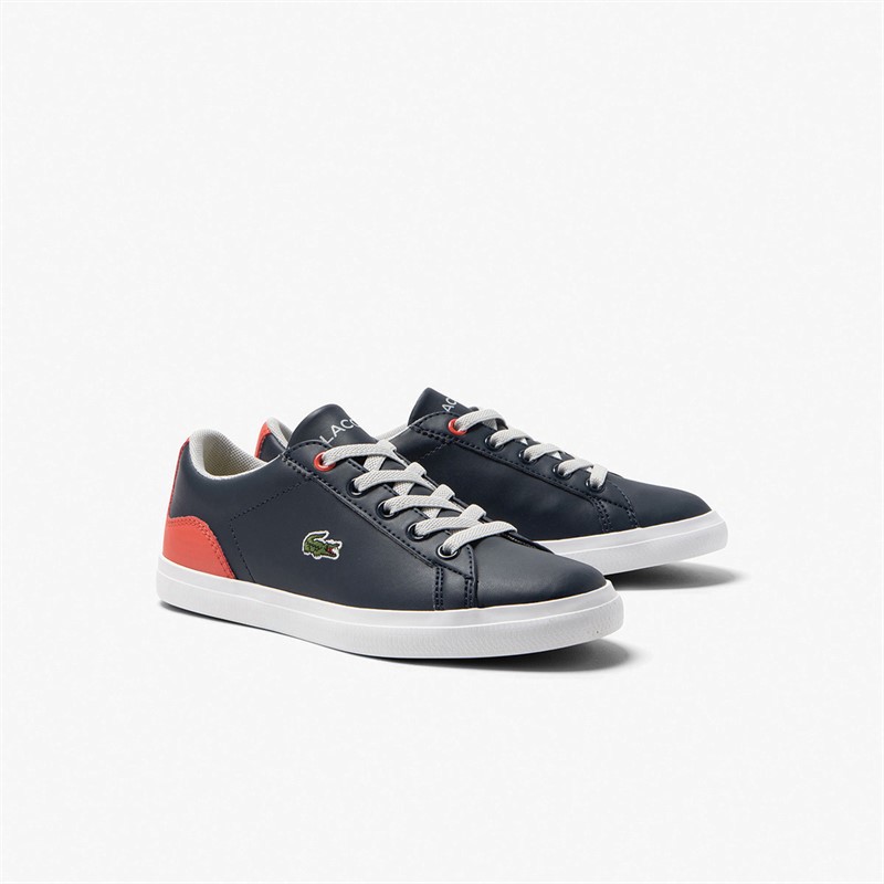 Lacoste Kids Lerond Trainers Navy/Red