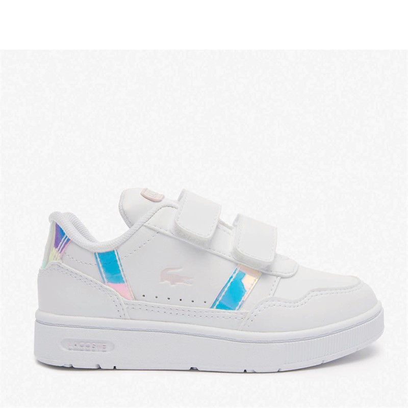 Lacoste Infant T-Clip Trainers White/Light Pink