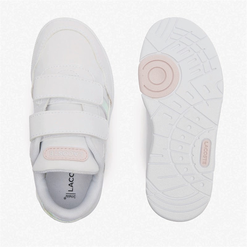 Lacoste Infant T-Clip Trainers White/Light Pink