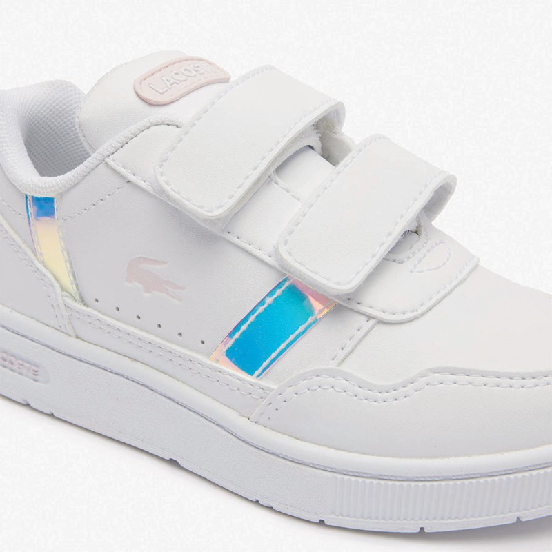 Lacoste Infant T-Clip Trainers White/Light Pink