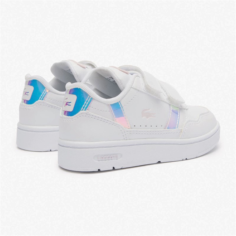 Lacoste Infant T-Clip Trainers White/Light Pink