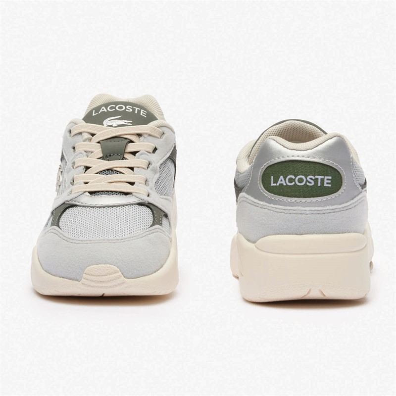 Lacoste Kids Storm 96 Lo VTG Trainers Light Grey/Dark Grey