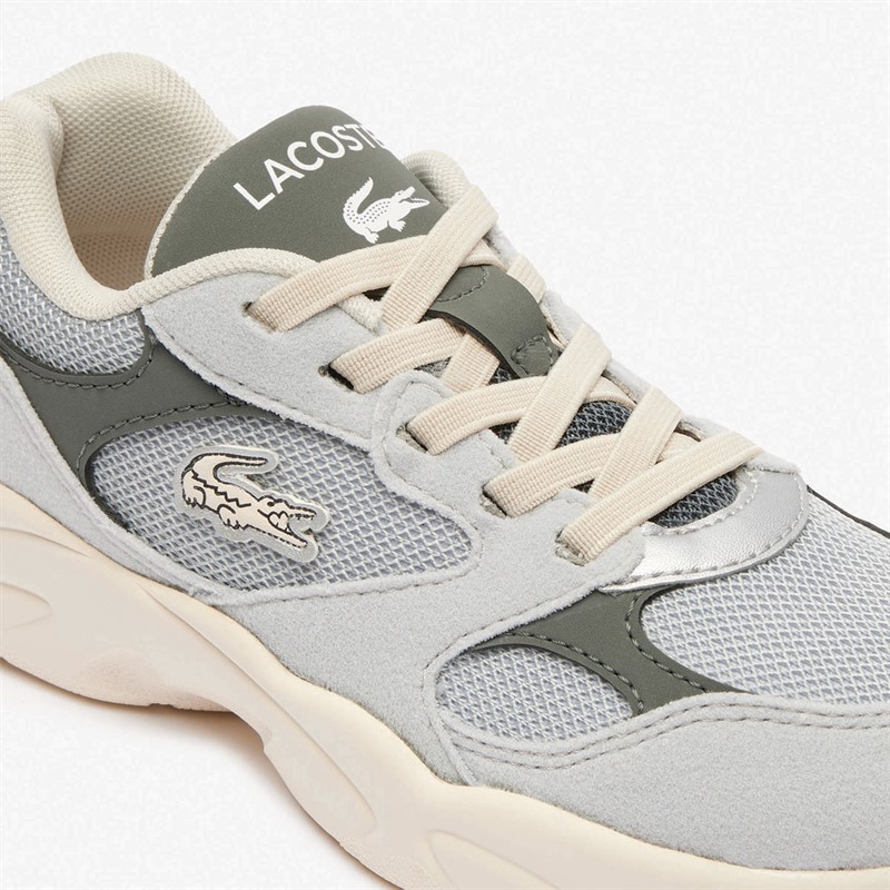 Lacoste Kids Storm 96 Lo VTG Trainers Light Grey/Dark Grey