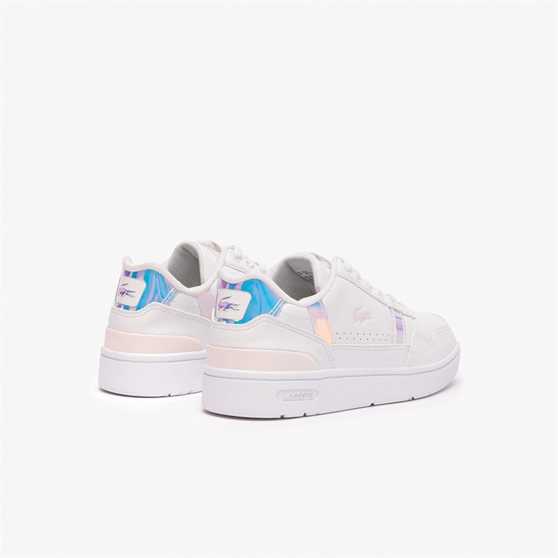 Lacoste Kids T-Clip Trainers White/Light Pink