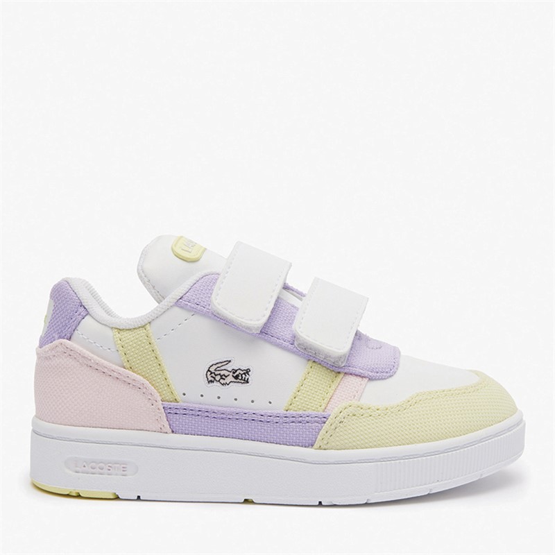 Lacoste Infant T-Clip Trainers White/Pink