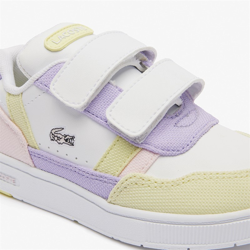 Lacoste Infant T-Clip Trainers White/Pink