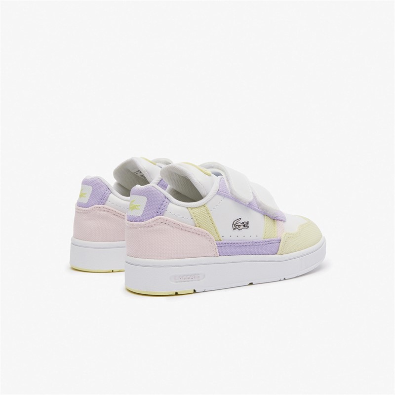 Lacoste Infant T-Clip Trainers White/Pink