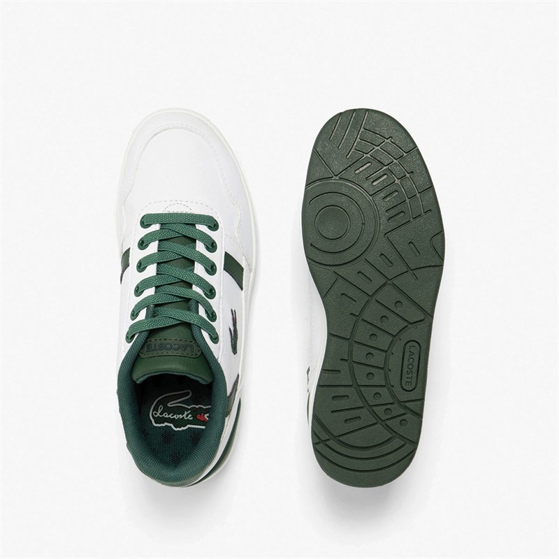 Lacoste Kids T-Clip Trainers White/Dark Green