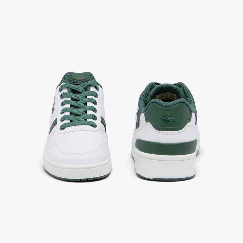 Lacoste Kids T-Clip Trainers White/Dark Green