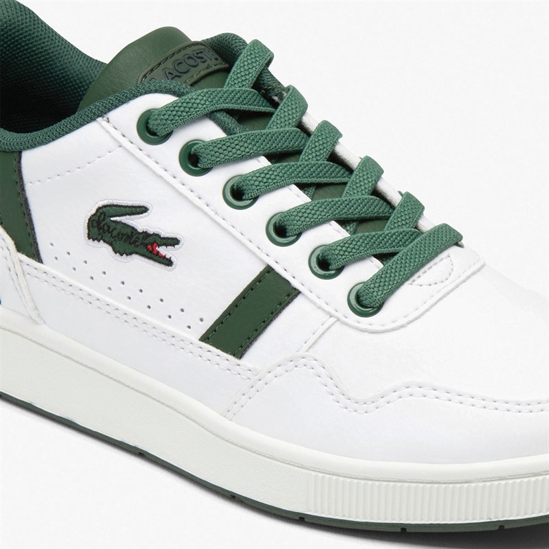 Lacoste Kids T-Clip Trainers White/Dark Green