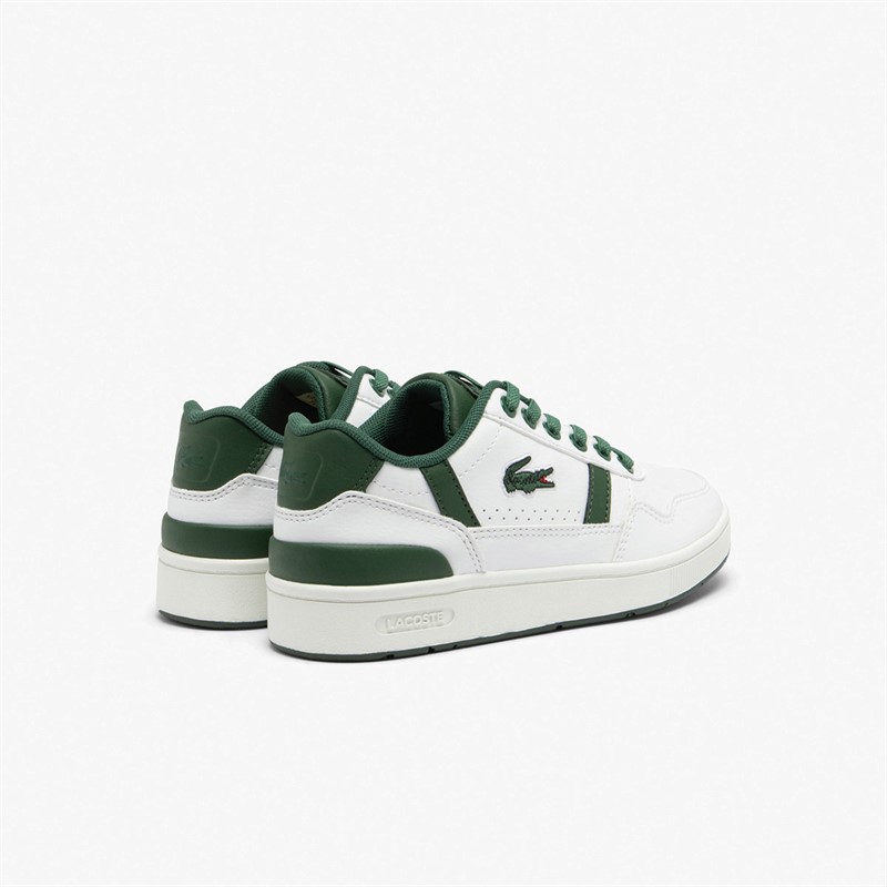 Lacoste Kids T-Clip Trainers White/Dark Green