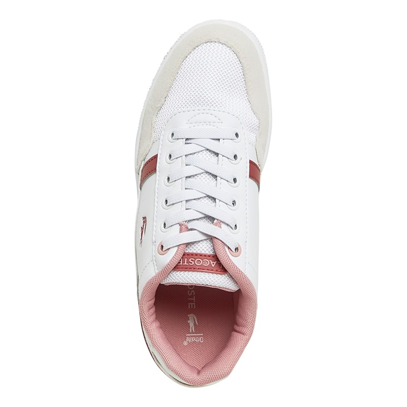 Lacoste Kids T-Clip Trainers White/Pink