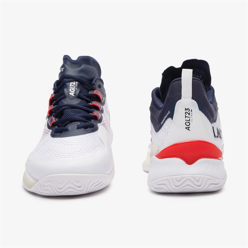 Lacoste Mens AG-LT23 Ultra CC Clay Court Tennis Shoes White/Navy/Red