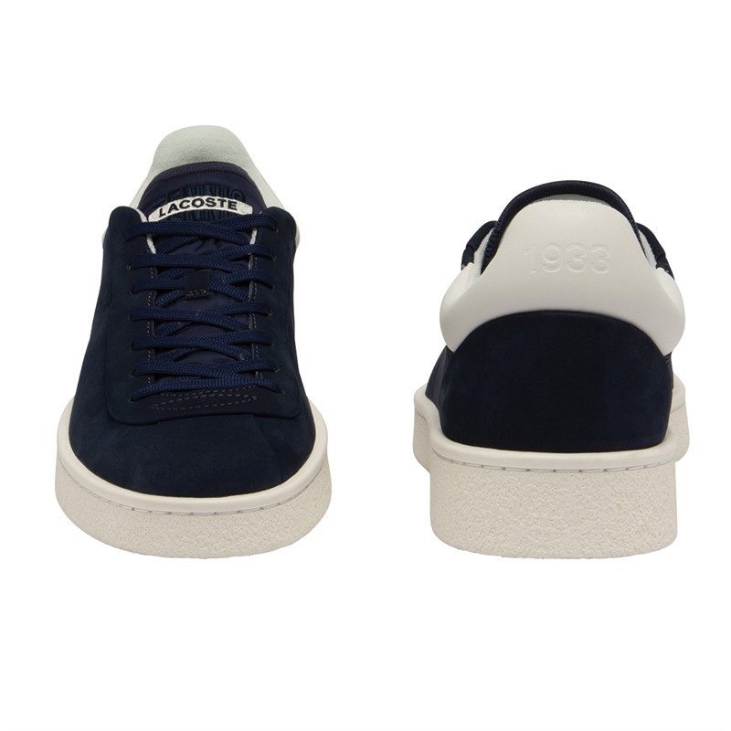 Lacoste Mens Baseshot Premium Trainers Navy/Off White