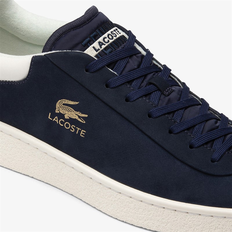 Lacoste Mens Baseshot Premium Trainers Navy/Off White