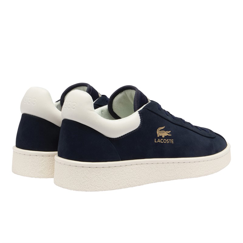 Lacoste Mens Baseshot Premium Trainers Navy/Off White