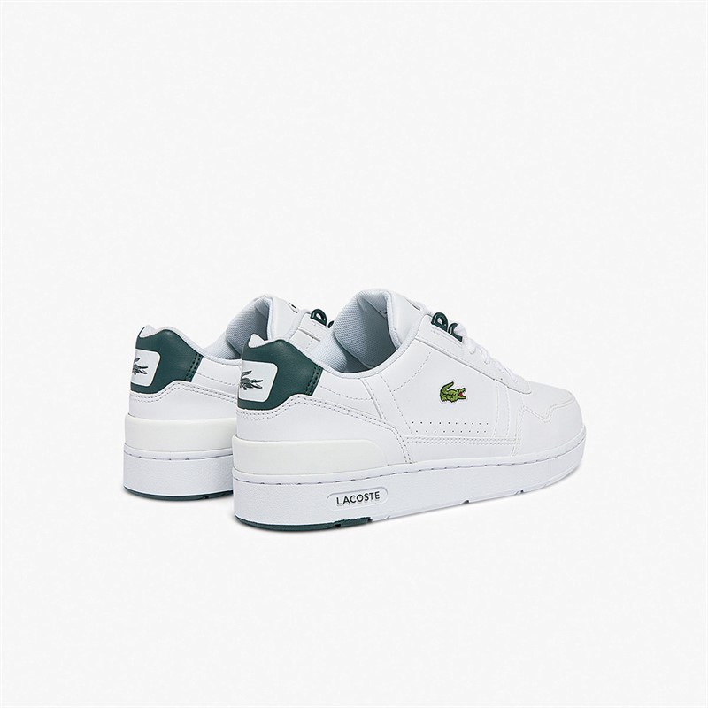 Lacoste Junior T-Clip Trainers White/Dark Green