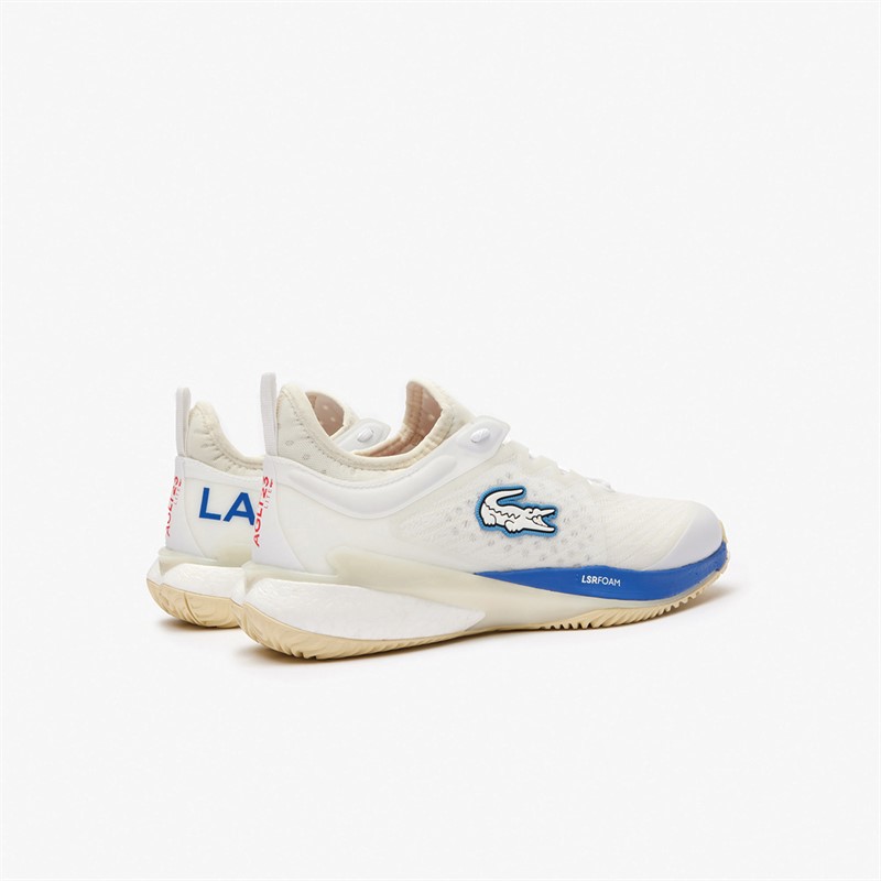 Lacoste Mens AG-LT23 Lite CC Clay Court Tennis Shoes White/Off White/Blue