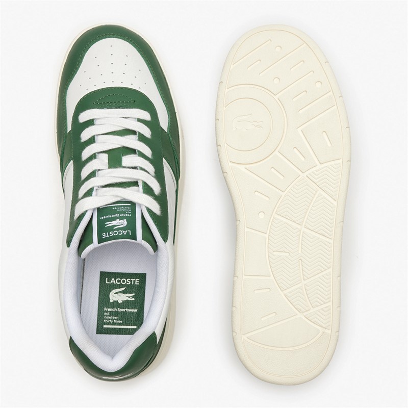 Lacoste Mens Aceclip Premium Trainers Green/White