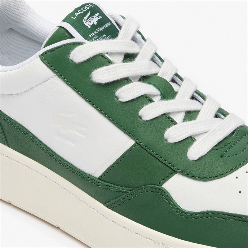 Lacoste Mens Aceclip Premium Trainers Green/White