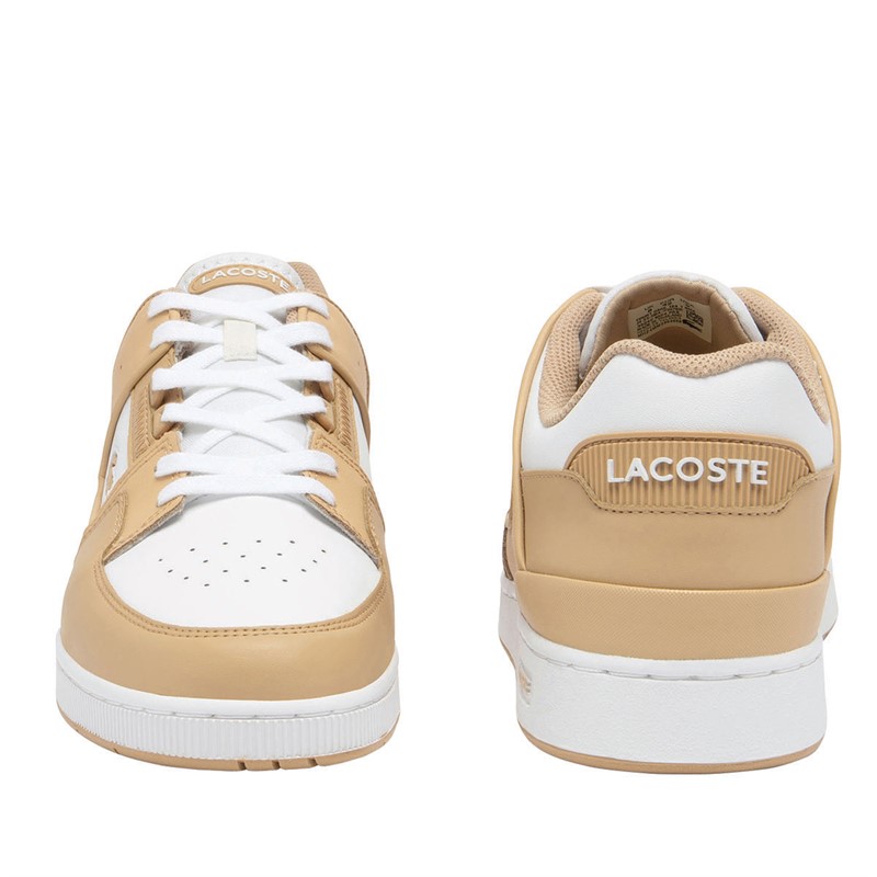 Lacoste Mens Court Cage Trainers Light Brown/White