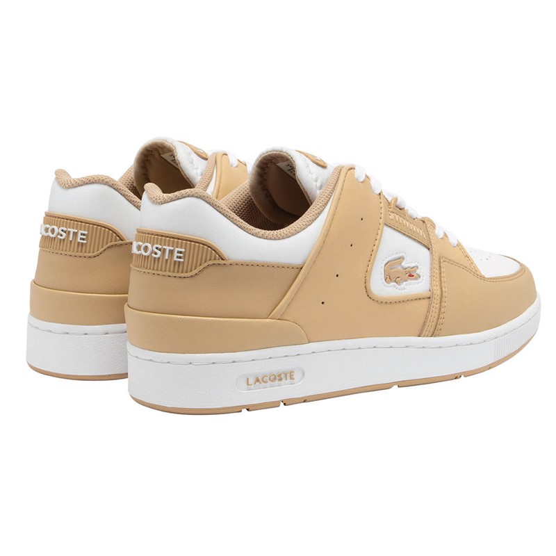 Lacoste Mens Court Cage Trainers Light Brown/White