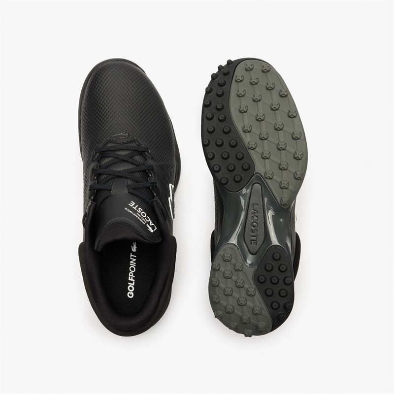 Lacoste Mens Golf Point Water-Repellent Golf Shoes Black/Black