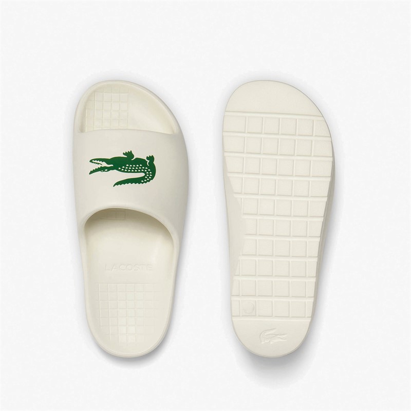 Lacoste Mens Serve Slides 2.0 Off White/Dark Green