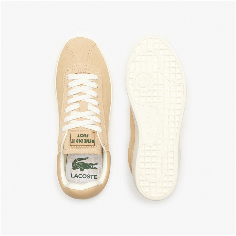 Lacoste Womens Baseshot Trainers Light Brown/Off White