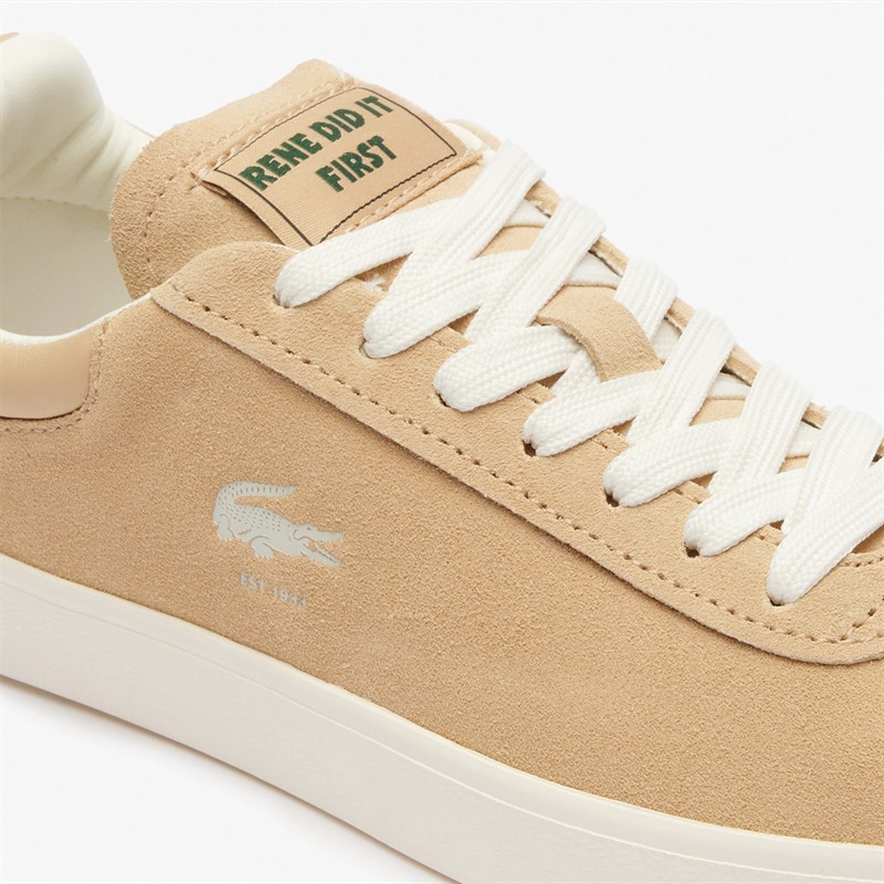 Lacoste Womens Baseshot Trainers Light Brown/Off White