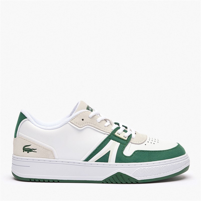 Lacoste Mens L001 Trainers White/Dark Green
