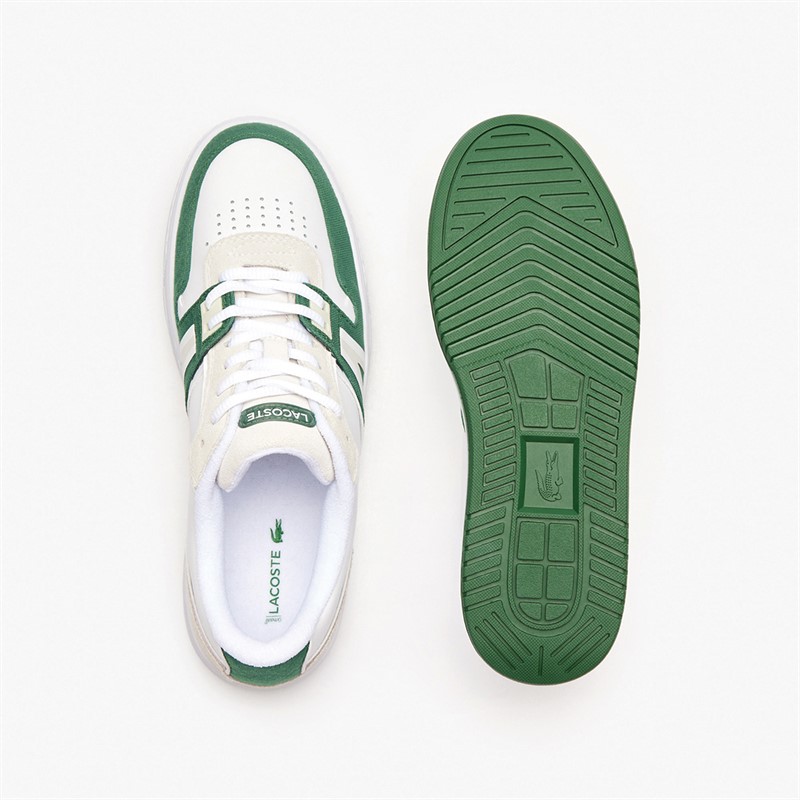Lacoste Mens L001 Trainers White/Dark Green