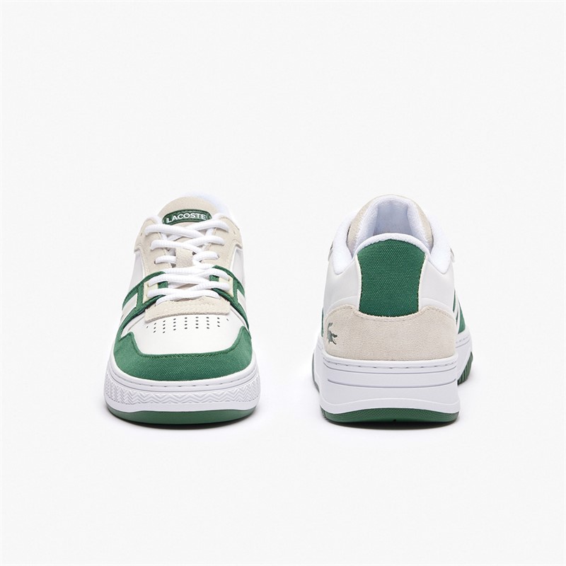 Lacoste Mens L001 Trainers White/Dark Green