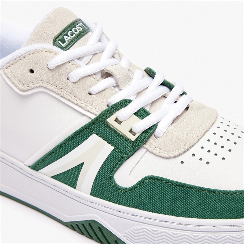 Lacoste Mens L001 Trainers White/Dark Green