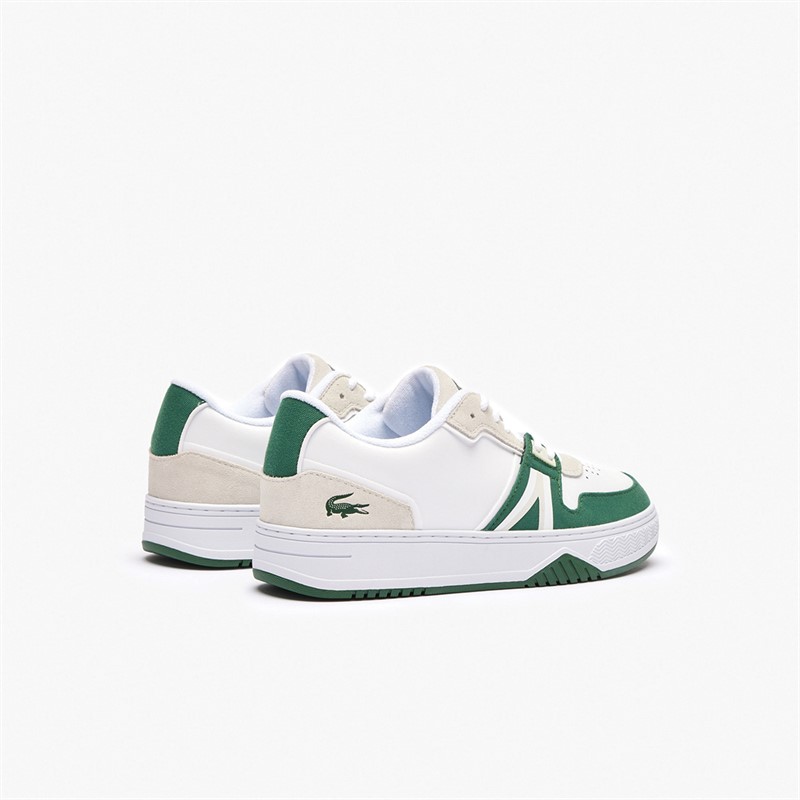 Lacoste Mens L001 Trainers White/Dark Green