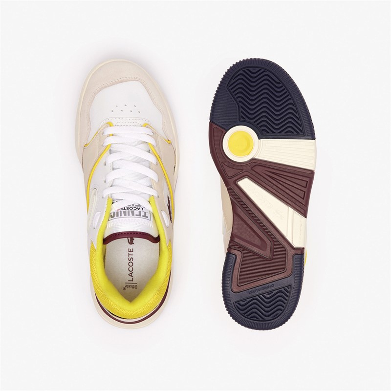 Lacoste Womens Lineshot Trainers White/Yellow