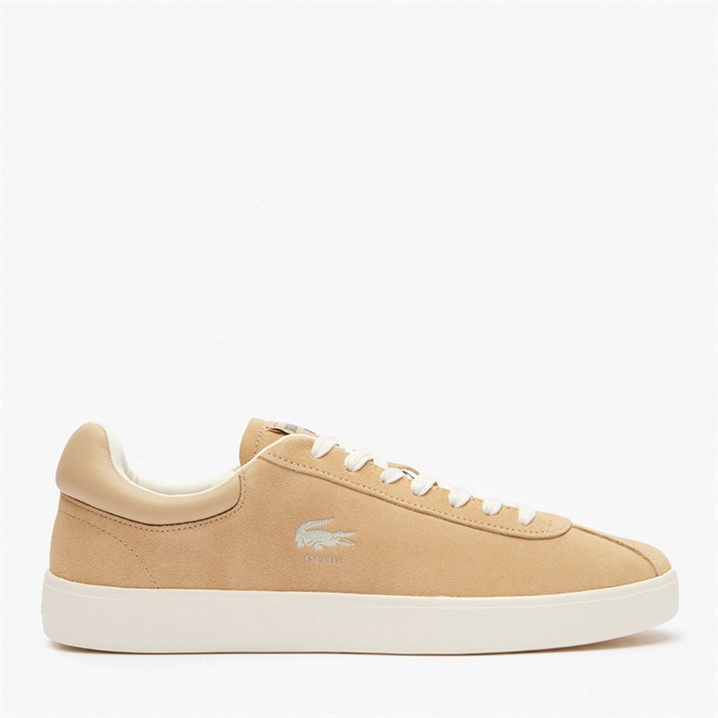 Lacoste Mens Baseshot Trainers Light Brown/Off White