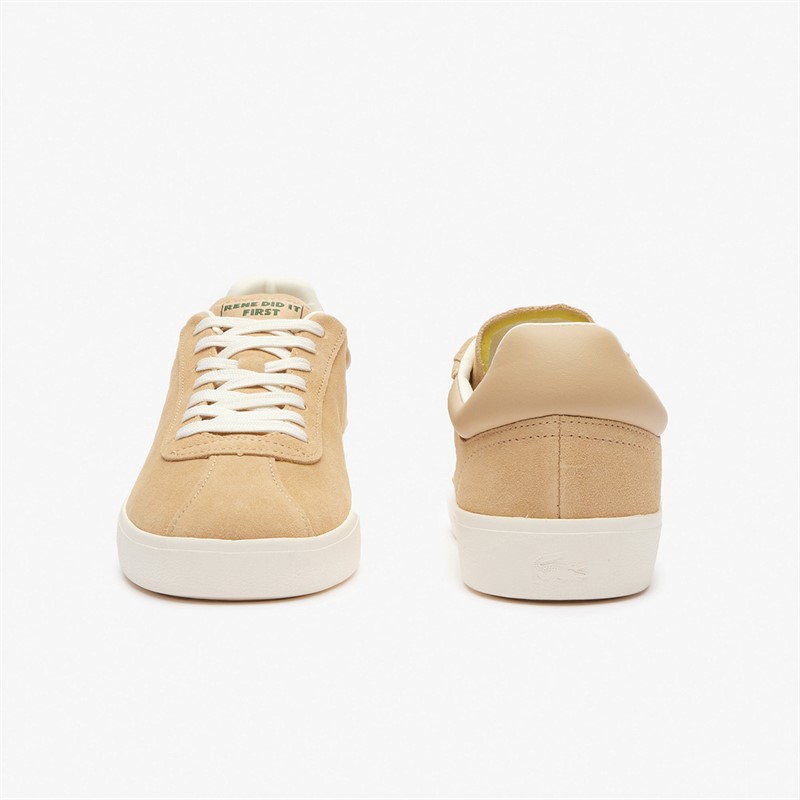 Lacoste Mens Baseshot Trainers Light Brown/Off White