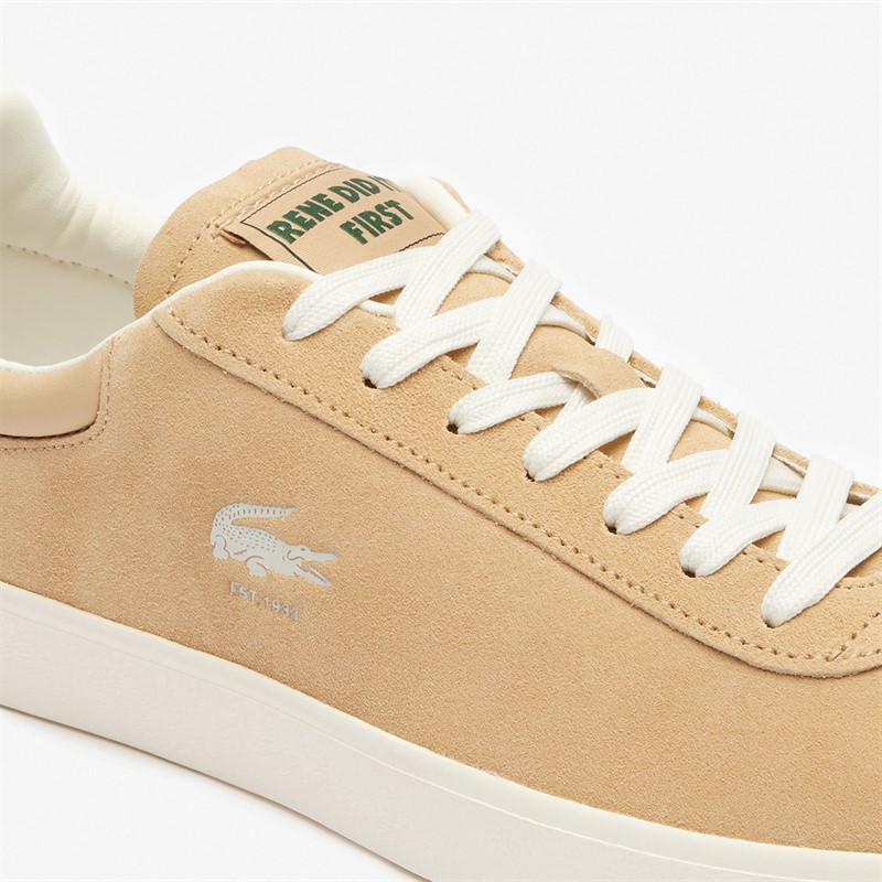 Lacoste Mens Baseshot Trainers Light Brown/Off White