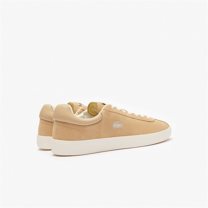 Lacoste Mens Baseshot Trainers Light Brown/Off White